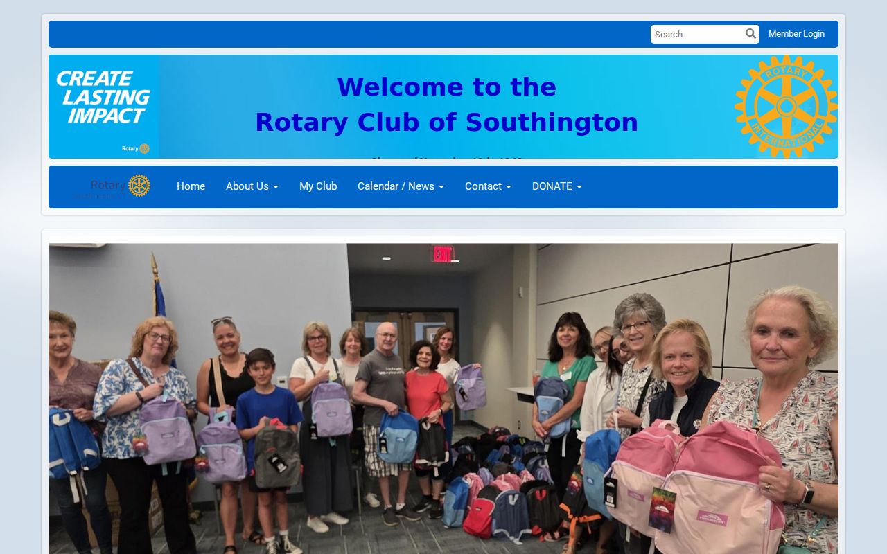 Southington neighbors Rotary civic organization page with meeting and community information