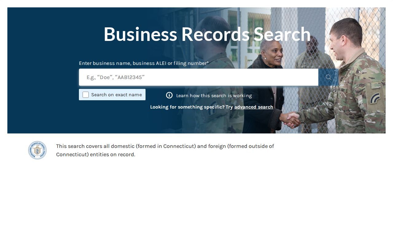 Southington resident lookup using the Connecticut business entity search