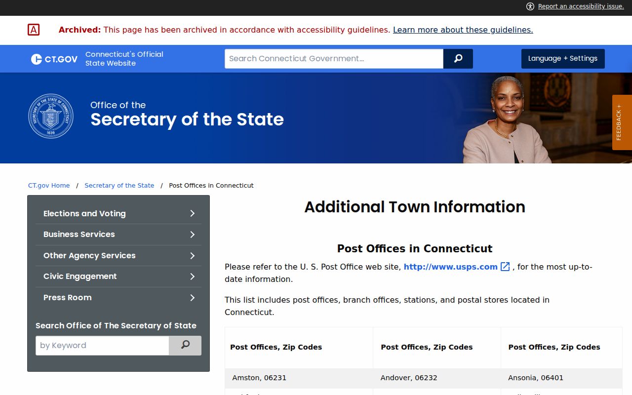 Southington ZIP code directory postal-place list for Marion Milldale Plantsville and Southington